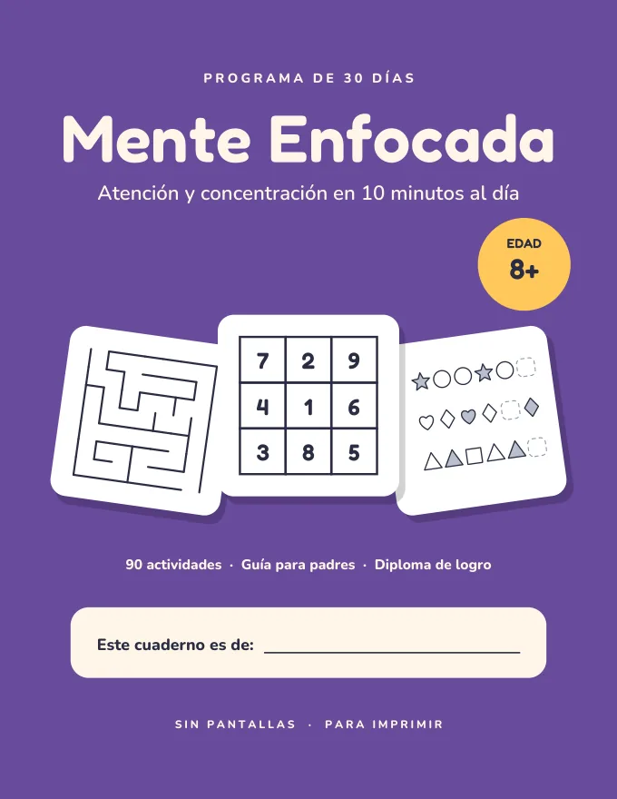 Portada del cuaderno de 8 años o más